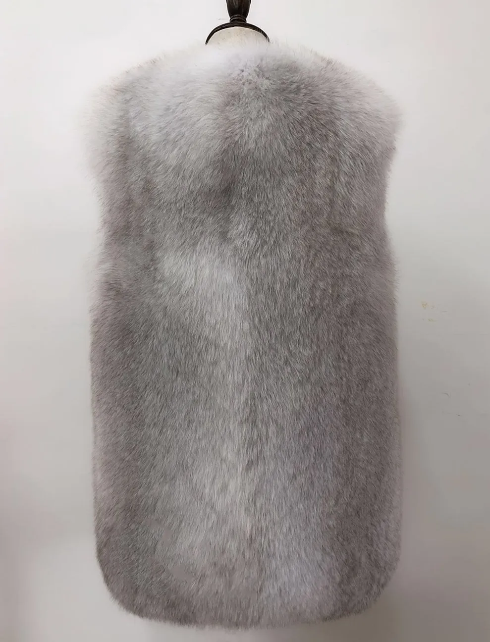 Real Fox Fur Vest Wholeskin Luxury Silver Fox Fur Jacket Thick Warm Natural Fur Gilet Luxury Fashion Sleeveless Coat enlarge