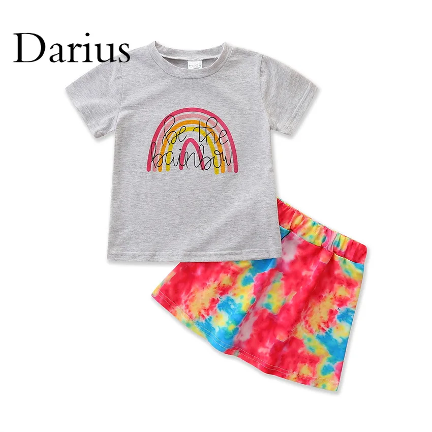 

Летний комплект для девочек, серая футболка + шорты, комплекты для детей, Повседневные детские костюмы, одежда