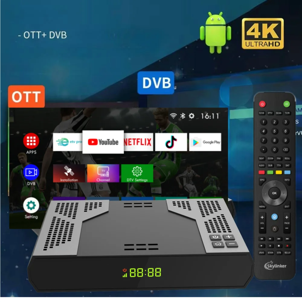 XMSJ Android OTT + DVB-S2 приставка 2+16 ГБ