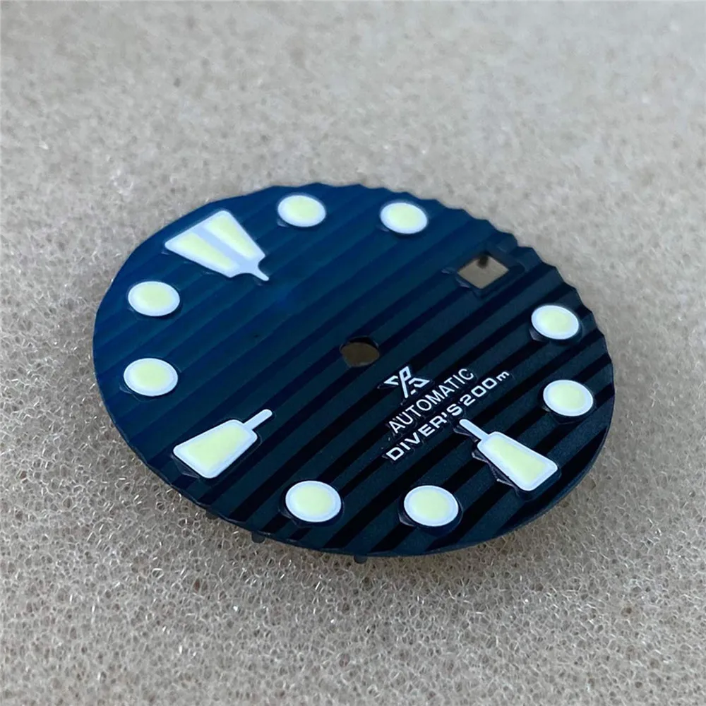 

Simple Watch dial 28.5MM Single/Dual Calendar Watch Dial Green Luminous Dial for NH35/NH36/4R36 Watch Movement