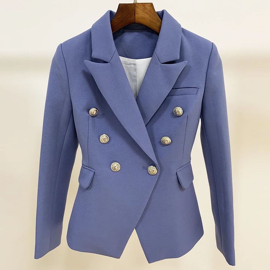 HIGH QUALITY Newest Fashion 2023 Designer Women's Double Breasted Lion Buttons Blazer Jacket