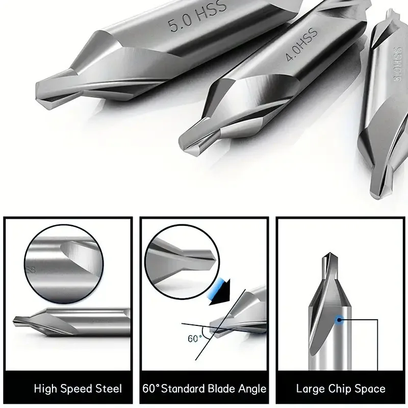 Набор центральных сверл из быстрорежущей стали 60 градусов 7 шт