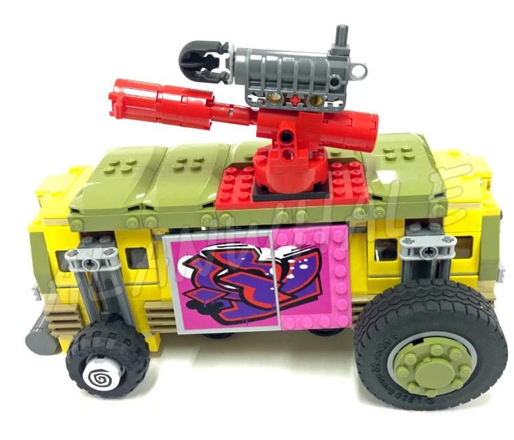 627 шт. черепаха Shinobi Shellraiser Street Chase доставка пиццы фургон растущее колесо 10211