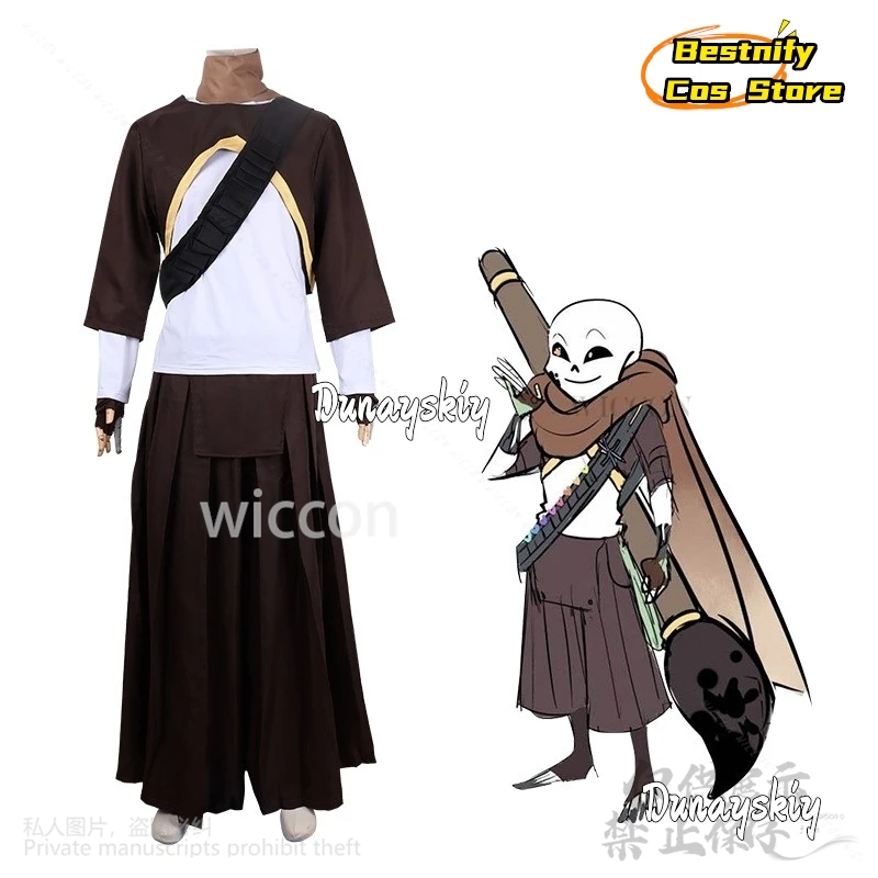 Аниме игра Undertale Ink косплей Sans Sansy костюм топ брюки для взрослых женщин и мужчин