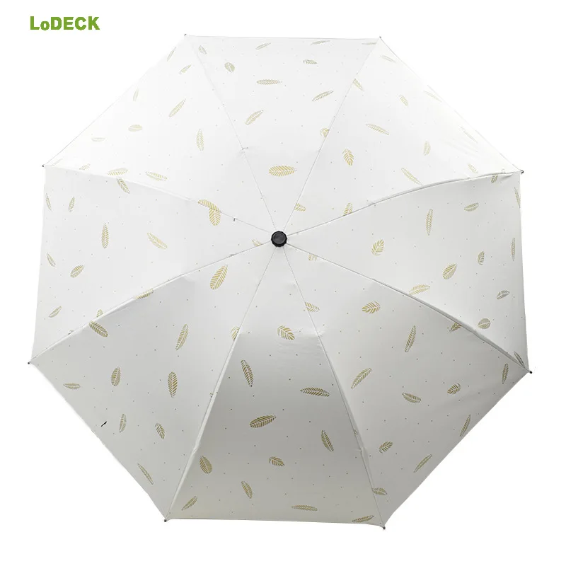 

Portable Folding Anti-UV Umbrella Rain Women Windproof Floral Umbrellas for Rainy and Sunny Day Black Coating Parasol
