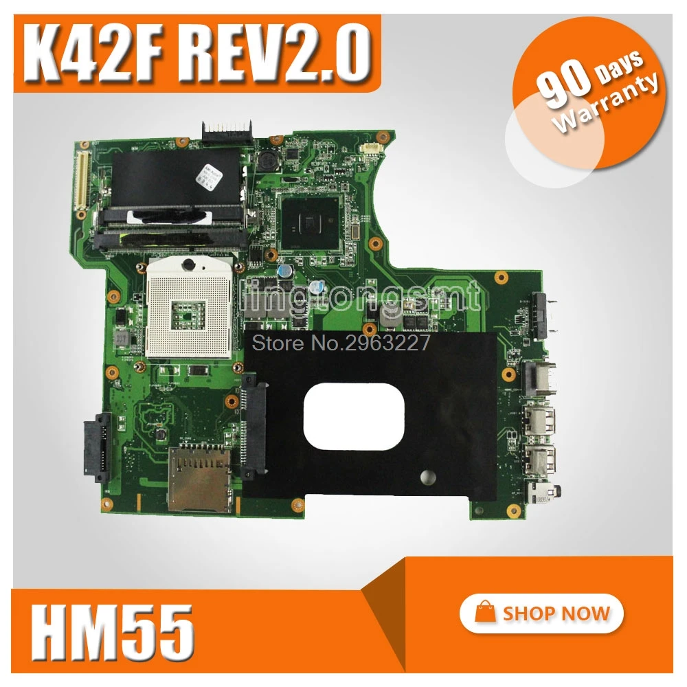

Материнская плата K42F Rev 2,0 GMA HD USB2.0 HM55 PGA989 DDR3 VRAM для Asus K42F материнская плата для ноутбука P42F 100% полностью протестирована