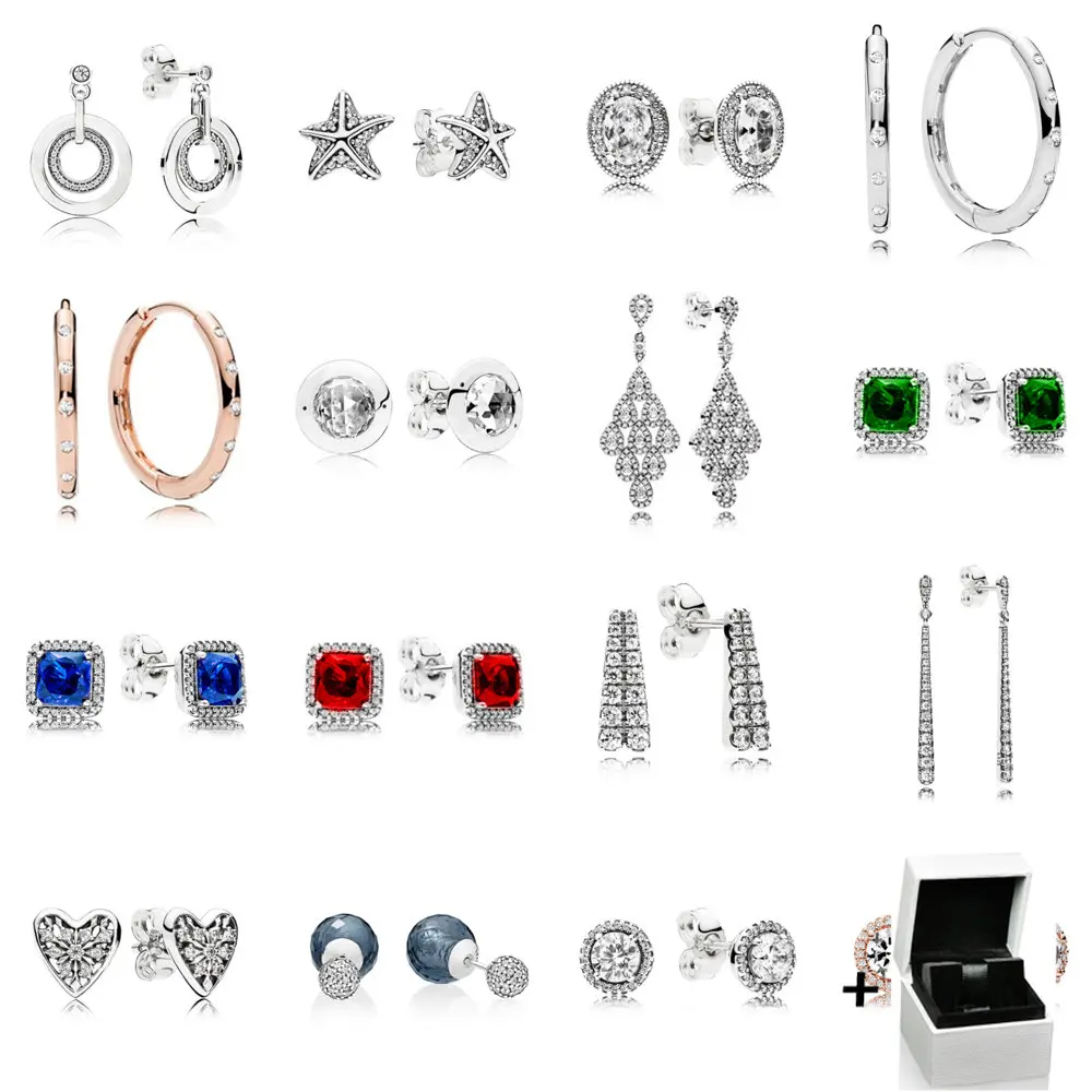 

2023 Original 925 Sterling Silver pan earrings, crystal luxury earrings, Valentine's Day wearing wavy shiny tie nails
