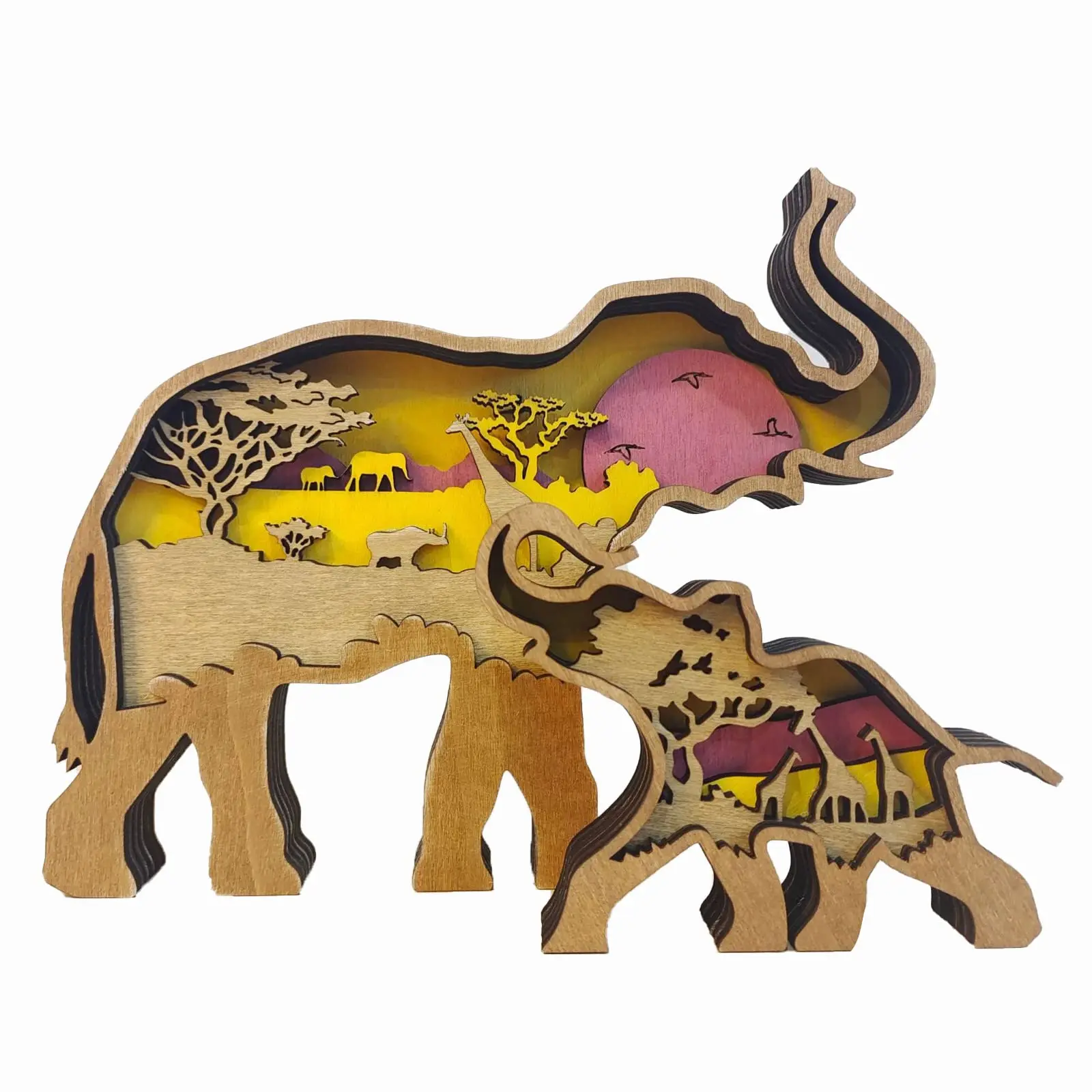 

Статуя деревянная с 3d-резьбой для родителей и детей, украшение для дома и офиса, праздничное украшение для матери, креативные подарки