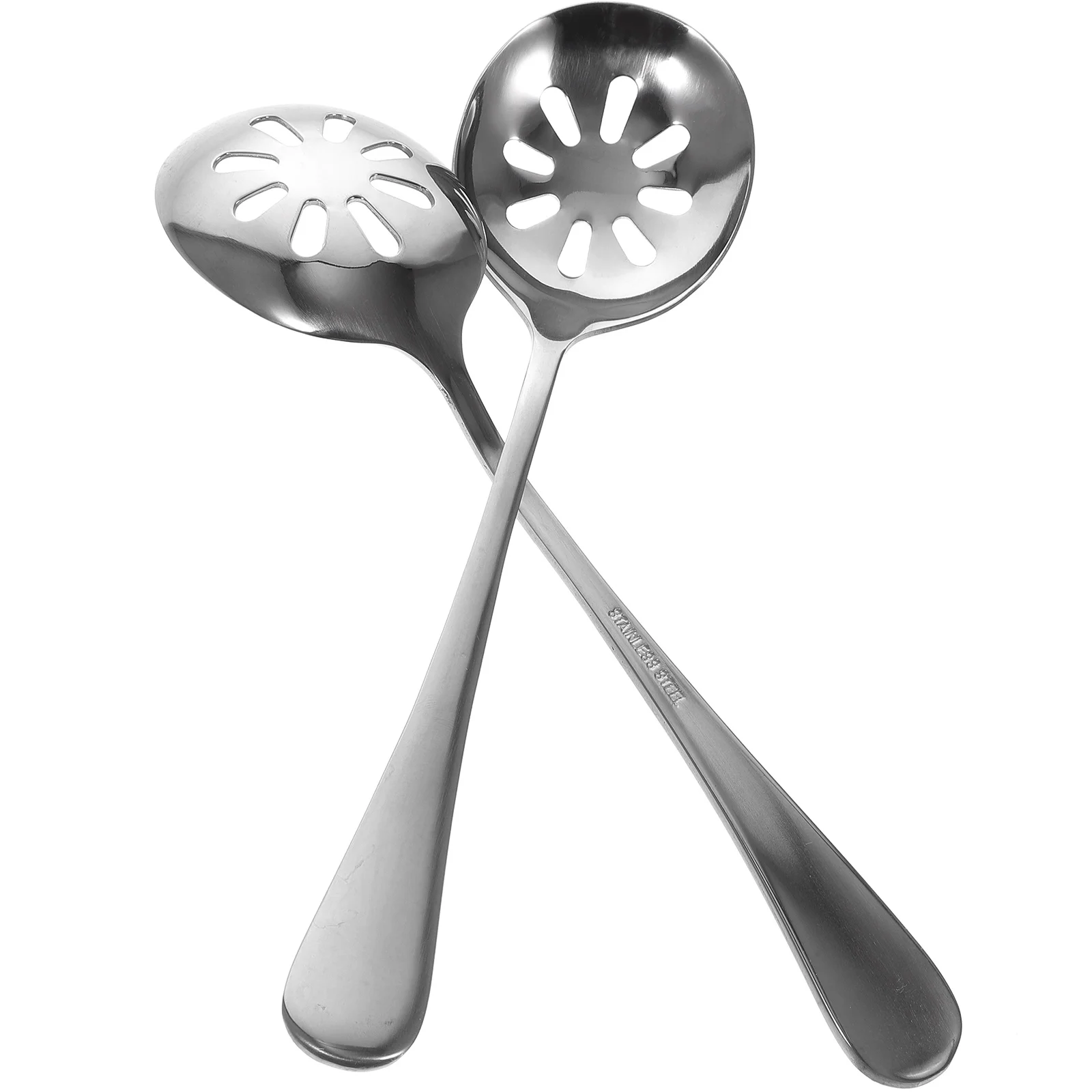 

2pcs Small Slotted Spoons Stainless Steel Spoon Kitchen Gadgets for Filter Soup