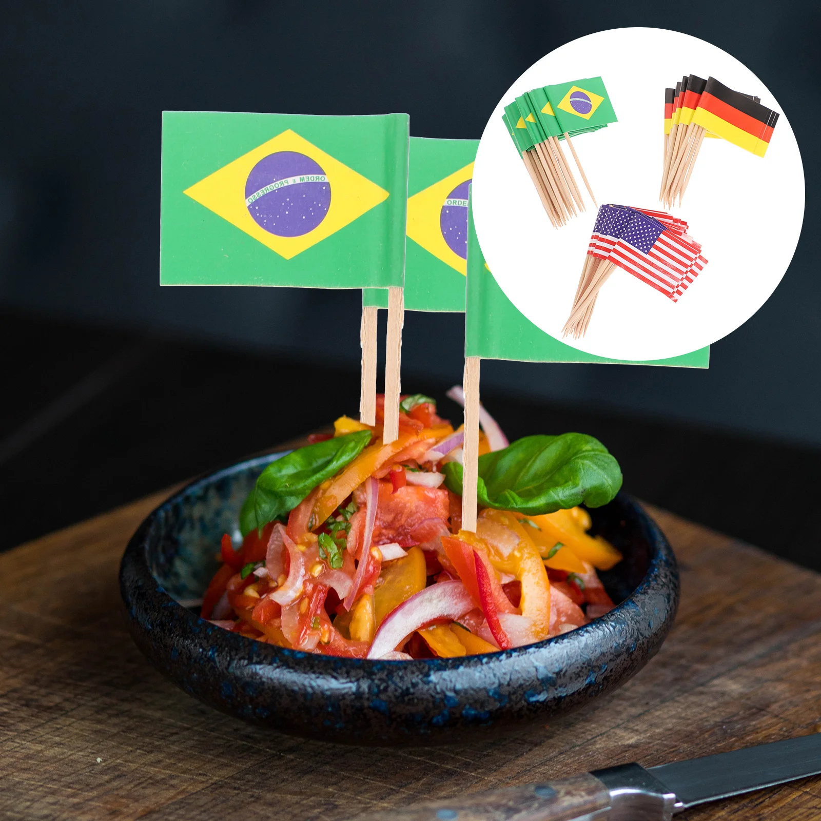 

125 PCS United States Flag Appetizers Toothpicks Flag Food Picks American Flag Toothpick Flag Picks Cupcakes World Flag Sticks