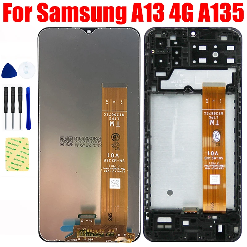 

Оригинальный ЖК-дисплей для Samsung Galaxy A13 4G A135 A13 LTE A135F A135U A135U1, ЖК-дисплей, матрица, сенсорный экран, дигитайзер, панель в сборе