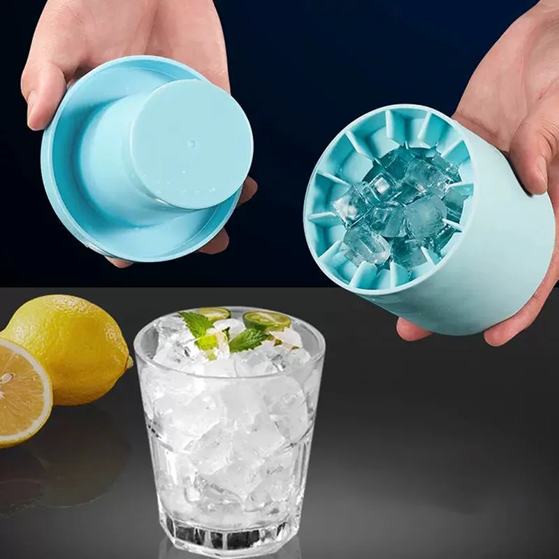 

Ice Bucket Cup Mold Ice Cubes Tray Food Grade Quickly Freeze Silicone Ice Maker Creative Design Ice Bucket Whiskey Beer Maker