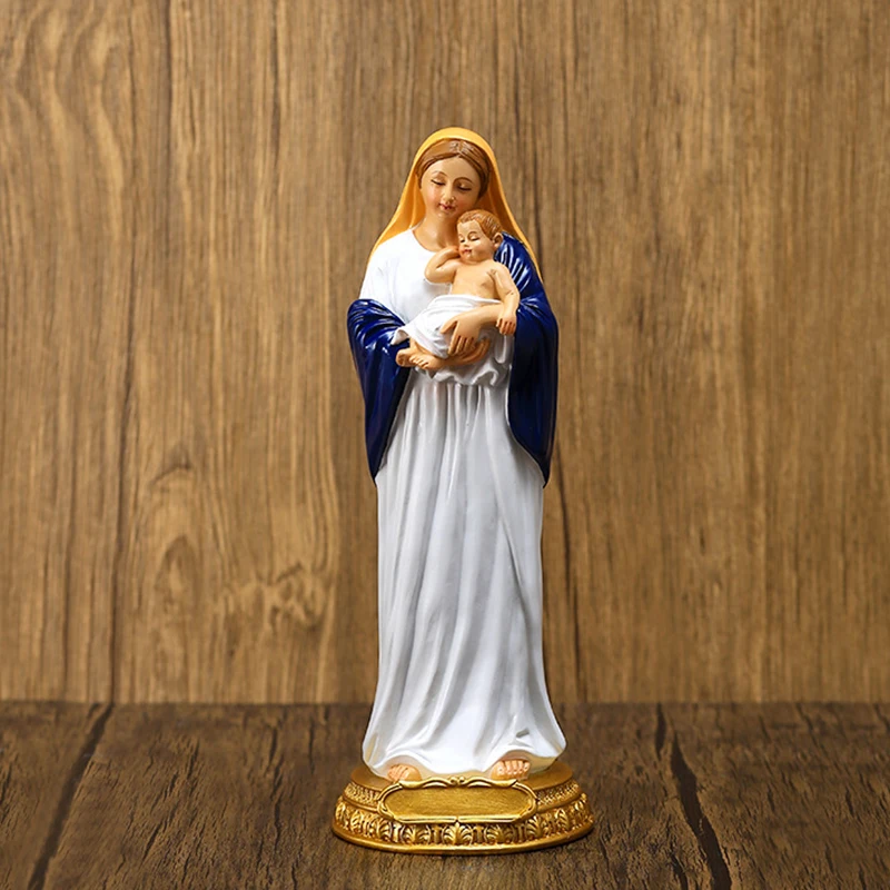 

Blessed Virgin Mary Holding Holy Child Statue Decoration Catholic Religious Nativity Interior Decoration Resin Craft Jesus Born