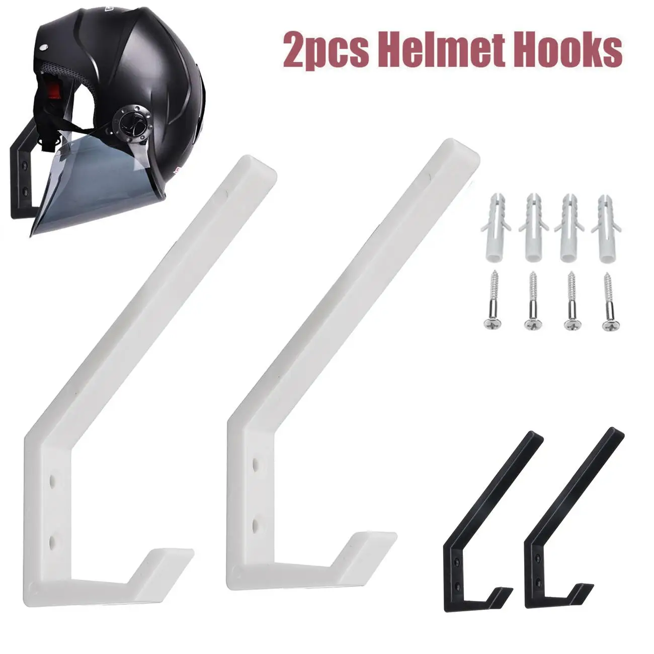 2Pcs ABS Hook Rack Motorcycle Helmet Holder Hook Jacket Hanger Home Luggage Hook Multipurpose Wall Mount Rack for Kitchen Door