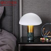 brother nordic table lamp contemporary fashion marble mushroom simple desk light for home living room bedroom hotel decor