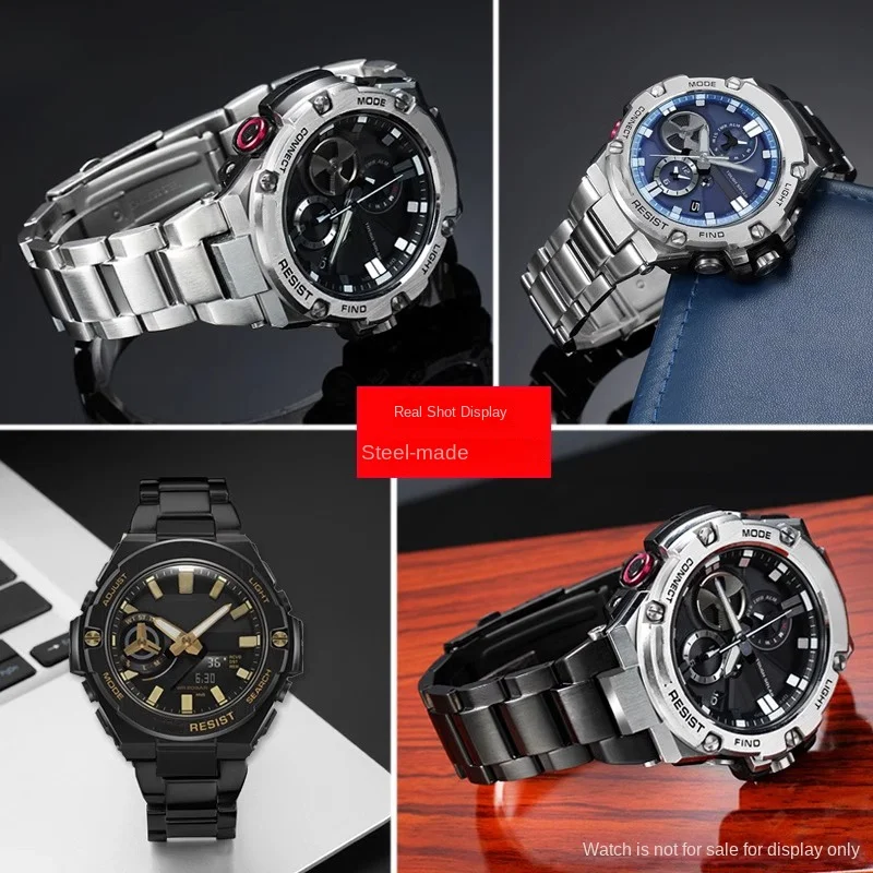 Фото GST-B100 Ремешок для часов из нержавеющей стали для Casio G-Shock Ремешок для часов GST-210/W120L/S130L/S310 GST-W300 GST-400G S100D/S110D Браслет №2