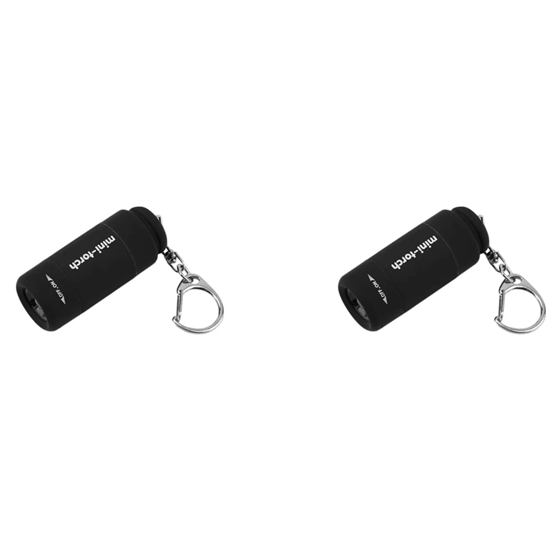 

2X Mini Torch Keychain LED Rechargeable USB Mini Flashlight Portable Pocket Torch Keyring DIY Tool For Home