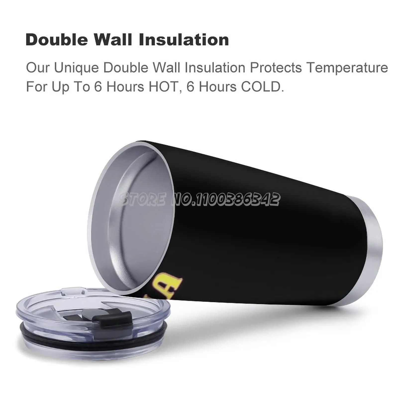 Путешественная кофейная кружка Banana Smile на 20 унций для автомобиля, изолированная от протечек, подобная желтому фрукту.