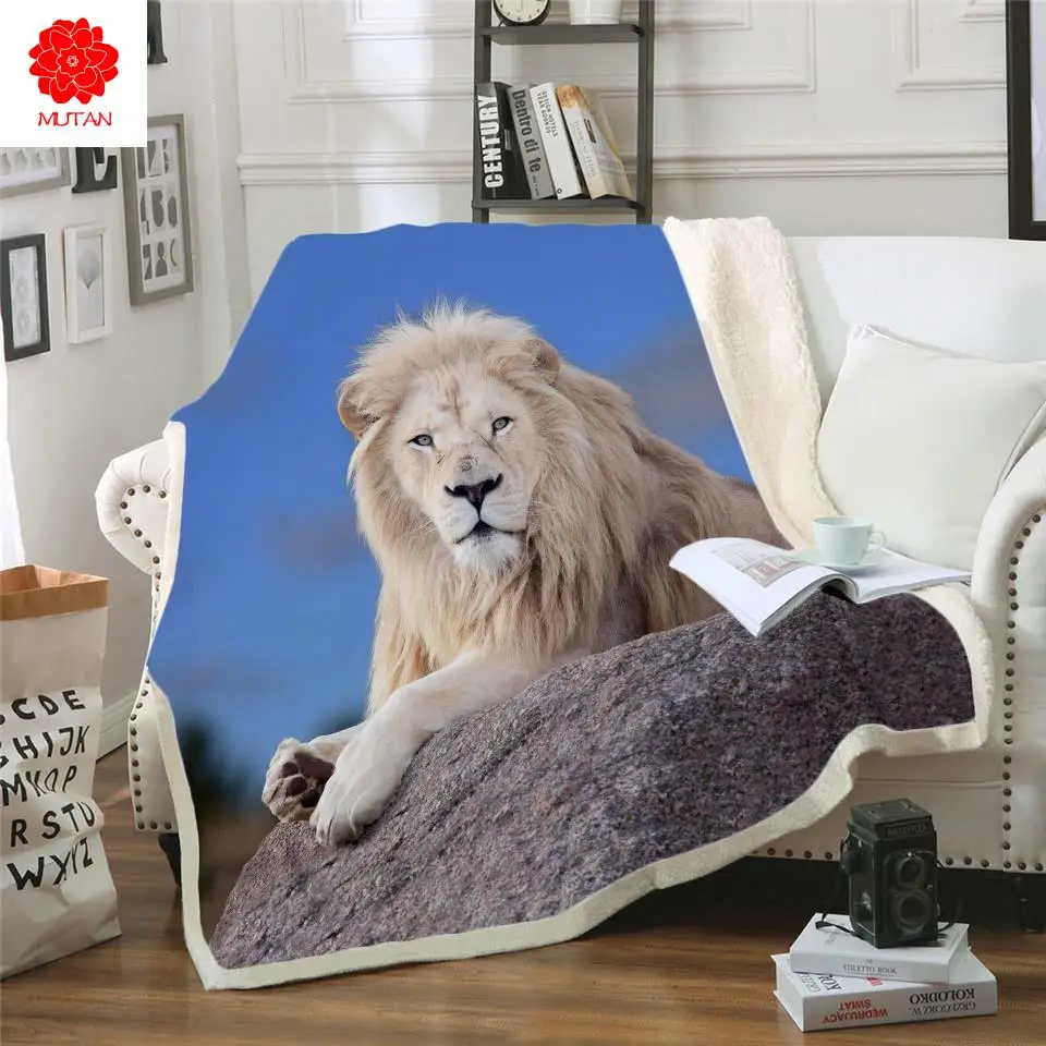 

Постельное белье с 3D изображением тигра/льва, одеяло хорошего качества, шерпа, одеяло, плюшевое бархатное, искусственное одеяло с мультяшны...