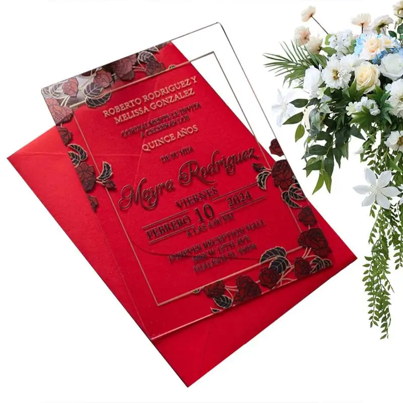 

Акриловое Свадебное приглашение прозрачные Роскошные уникальные свадебные приглашения акриловые приглашения рождественские подарки открытки