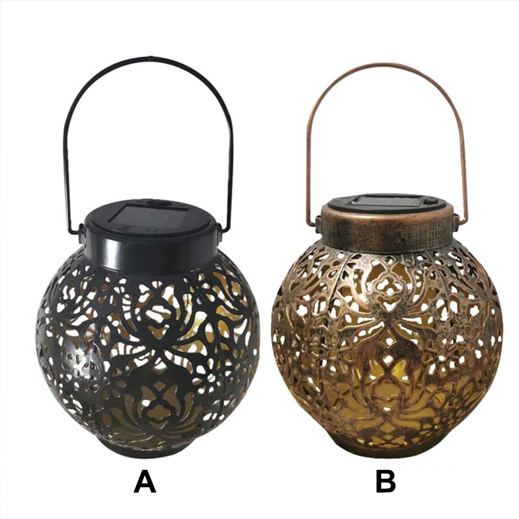 

Садовый фонарь с металлической рамой на солнечной энергии, портативный Ландшафтный декоративный светильник, наружное освещение, медь