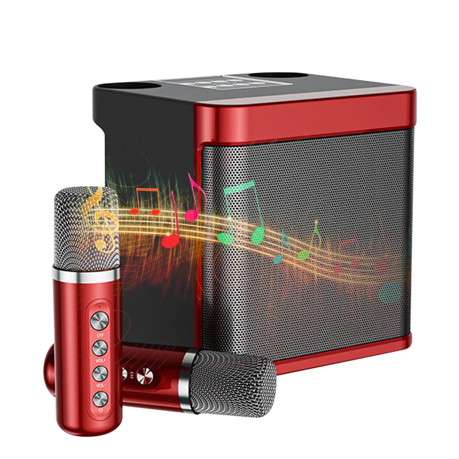 

Karaoke Machine Speaker Karaoke Speaker System Family Party Singing Artifact Fun Voice Changing Function 2 Wireless Microphones