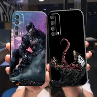 marvel venom phone case for huawei honor 7a 7x 8 8x 8c 9 v9 9a 9x 9 lite 9x lite soft funda liquid silicon black