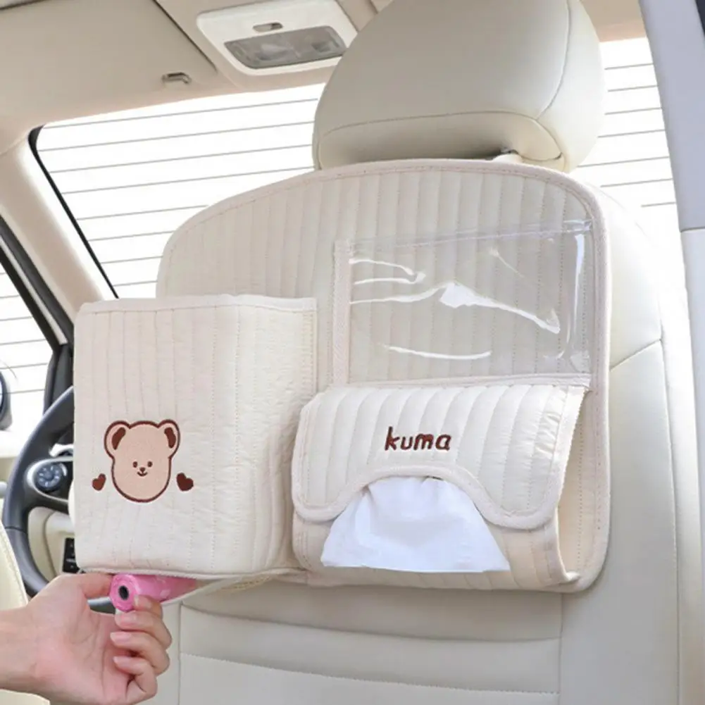 

Car Storage Bag Convenient Large Capacity Snap Design Car Seat Organizer with Tissue Holder Automobile Supplies
