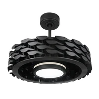 new design 21 bladeless electric 110v 220v matte black led decorative lighting ceiling fan with remote control