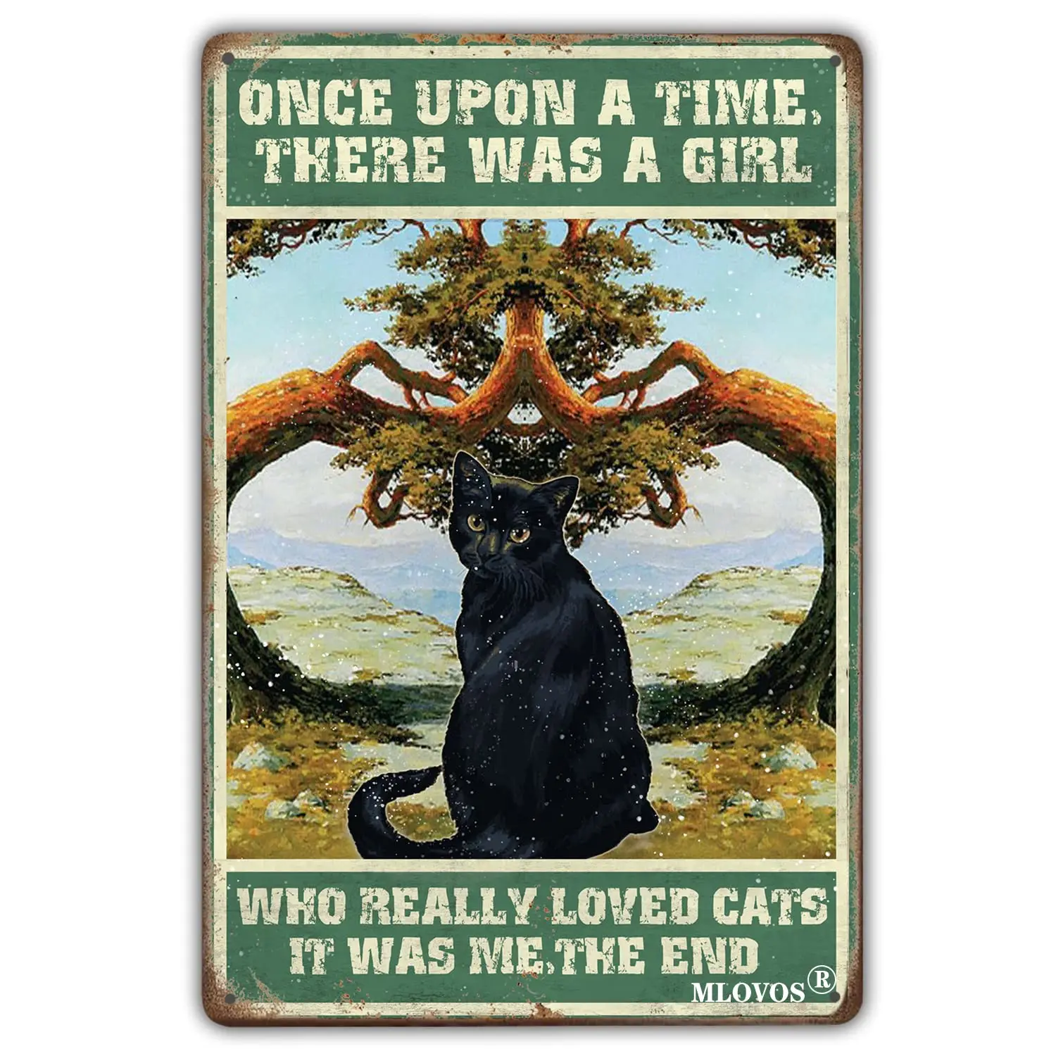 Металлический знак MLOVOS однажды была девушка которая действительно любит кошек