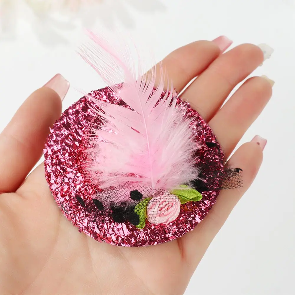 Птичий эластичный ремешок Утка Стильный Шоу Костюм Для Животных Перо Цилиндр Шляпа Шляпы для Кур.