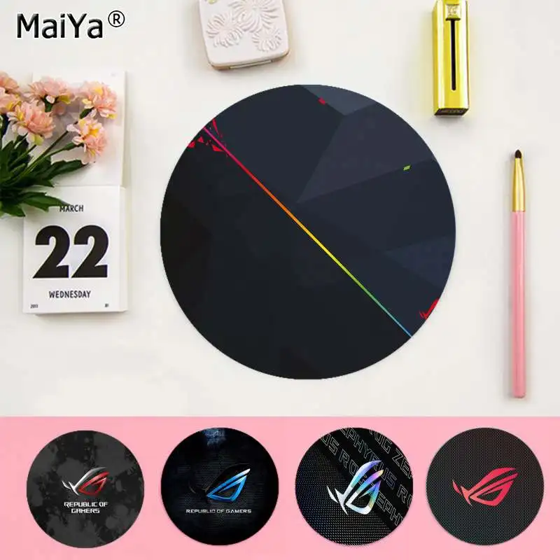 

MaiYa My Favorite ASUS ROG gamer play mats round gaming Mousepad gaming Mousepad Rug For PC Laptop Notebook