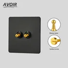 Настенный светильник ель света, электрическая розетка с Usb-разъемом для дома, черная панель из нержавеющей стали, стандартные французские выключатели питания европейского стандарта розетки электрические включатели