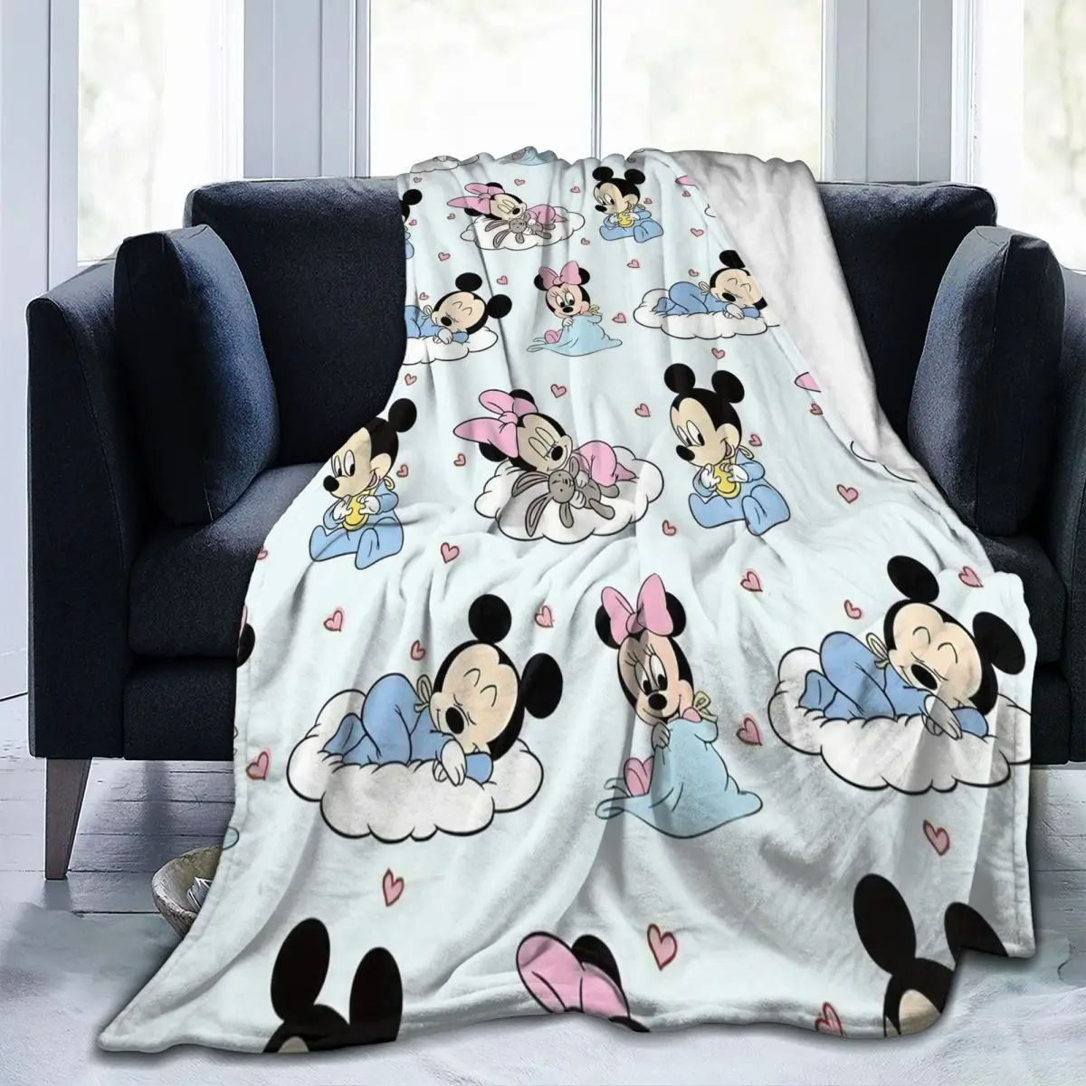 Милые Мультяшные одеяла Микки Маус флисовые всесезонные многофункциональные