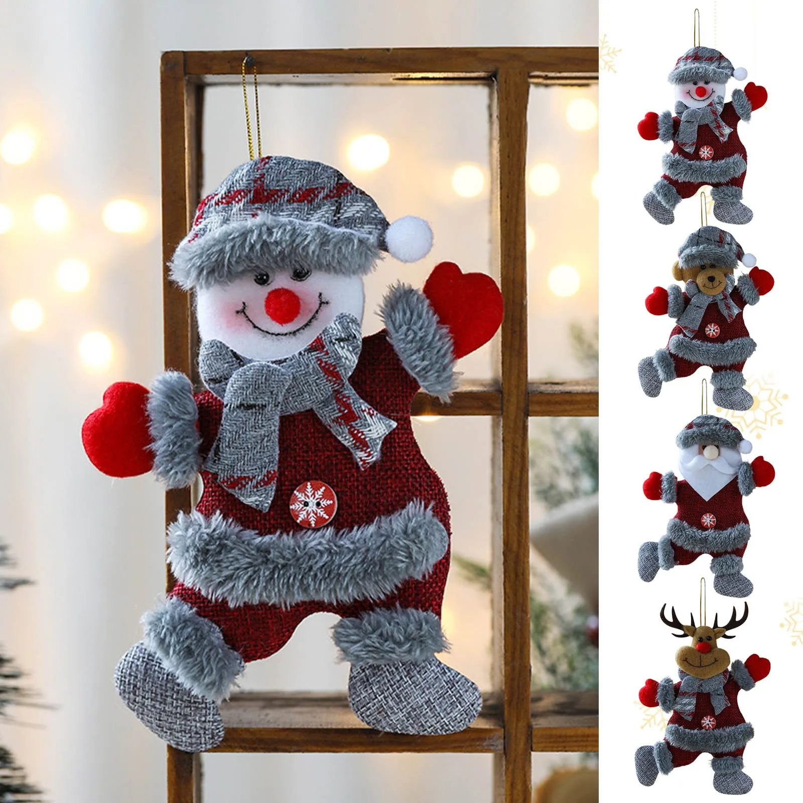 Christmas Ornaments Santa Claus Snowman Deer Pendant Doll Hang Decorations For Home Xmas New Year Decor Navidad Natal Gifts