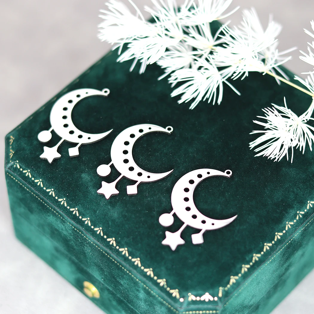 3 шт. подвески в виде Луны из нержавеющей стали подвеска Луна для изготовления