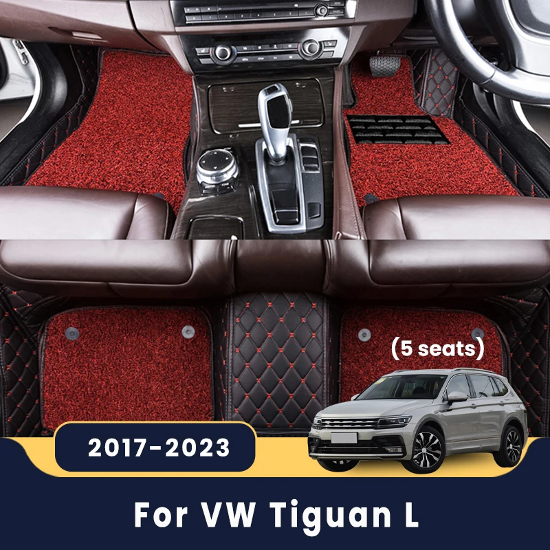 

RHD Car Floor Mats For Volkswagen VW Tiguan L 2023 2022 2021 2020 2019 2018 2017 (5 seats) Luxury Double Layer Wire Loop Parts