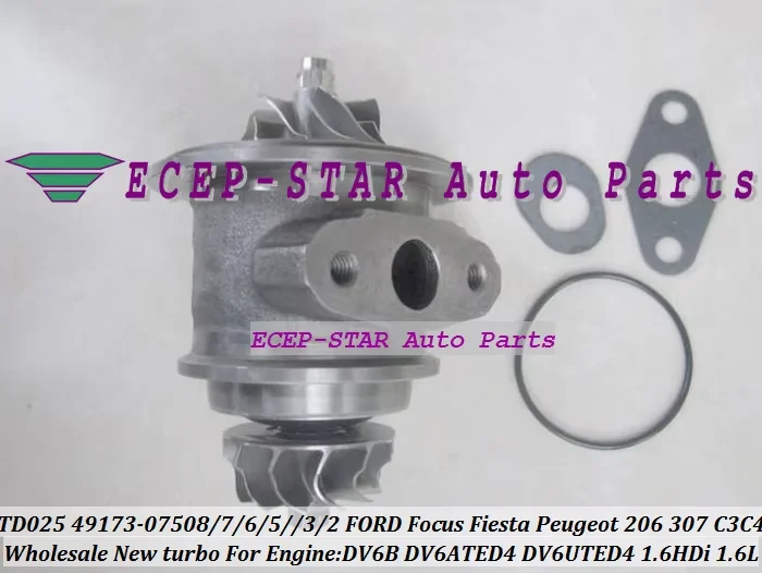Фото Бесплатная доставка: Турбокартридж CHRA TD02 49173-07508 0375N5 для Ford Focus, Fiesta, C-MAX; Peugeot 207, 307, Berlingo; Citroen C3, C4 №4