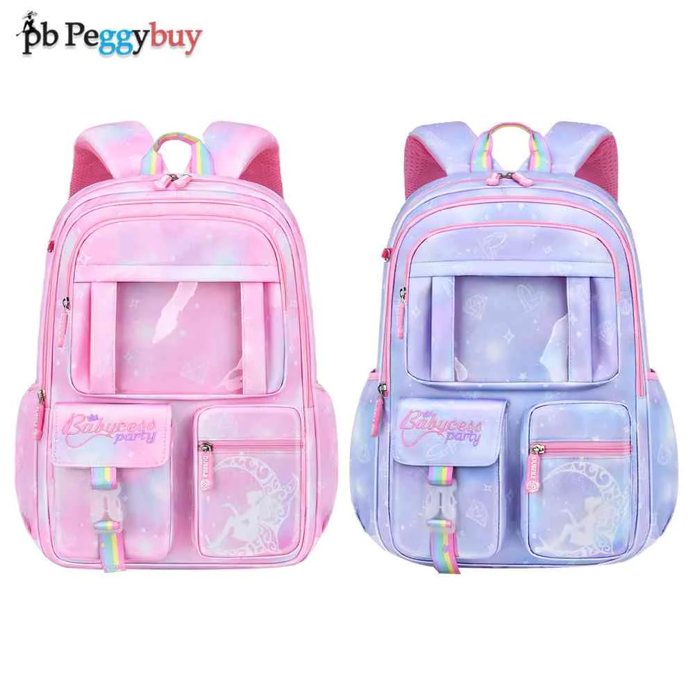 

Rainbow Gradient Backpack for Girls Large Capacity Lightweight Student Laptop School Book Bag Casual Travel Portable Weekend