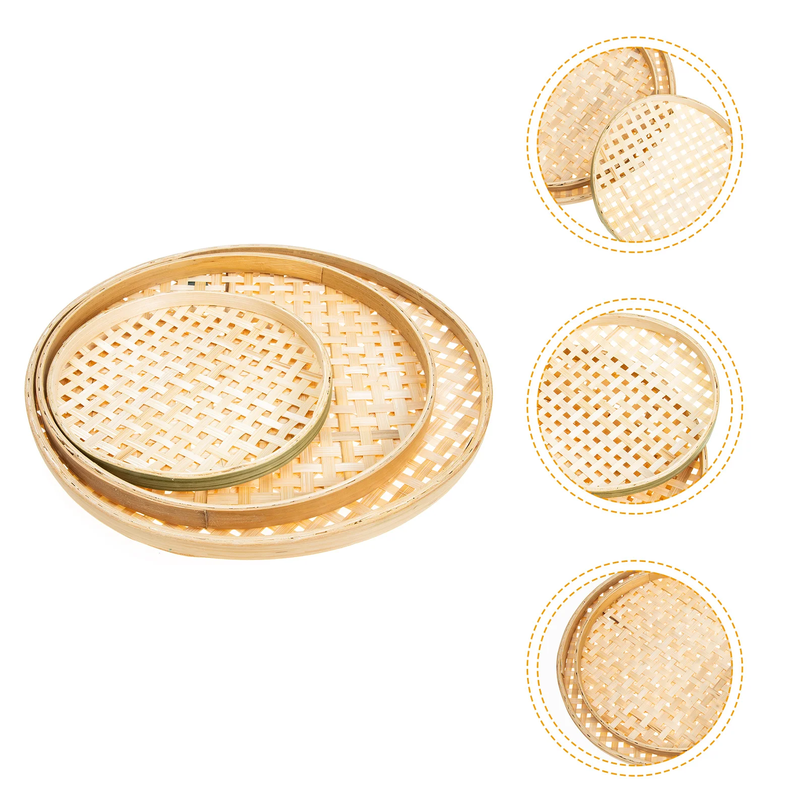 

Basket Bread Woven Serving Fruit Tray Storage Rattan Wickerfarmhouse Baskets Bowl Organizer Snack Desktop Kitchen Vegetableround