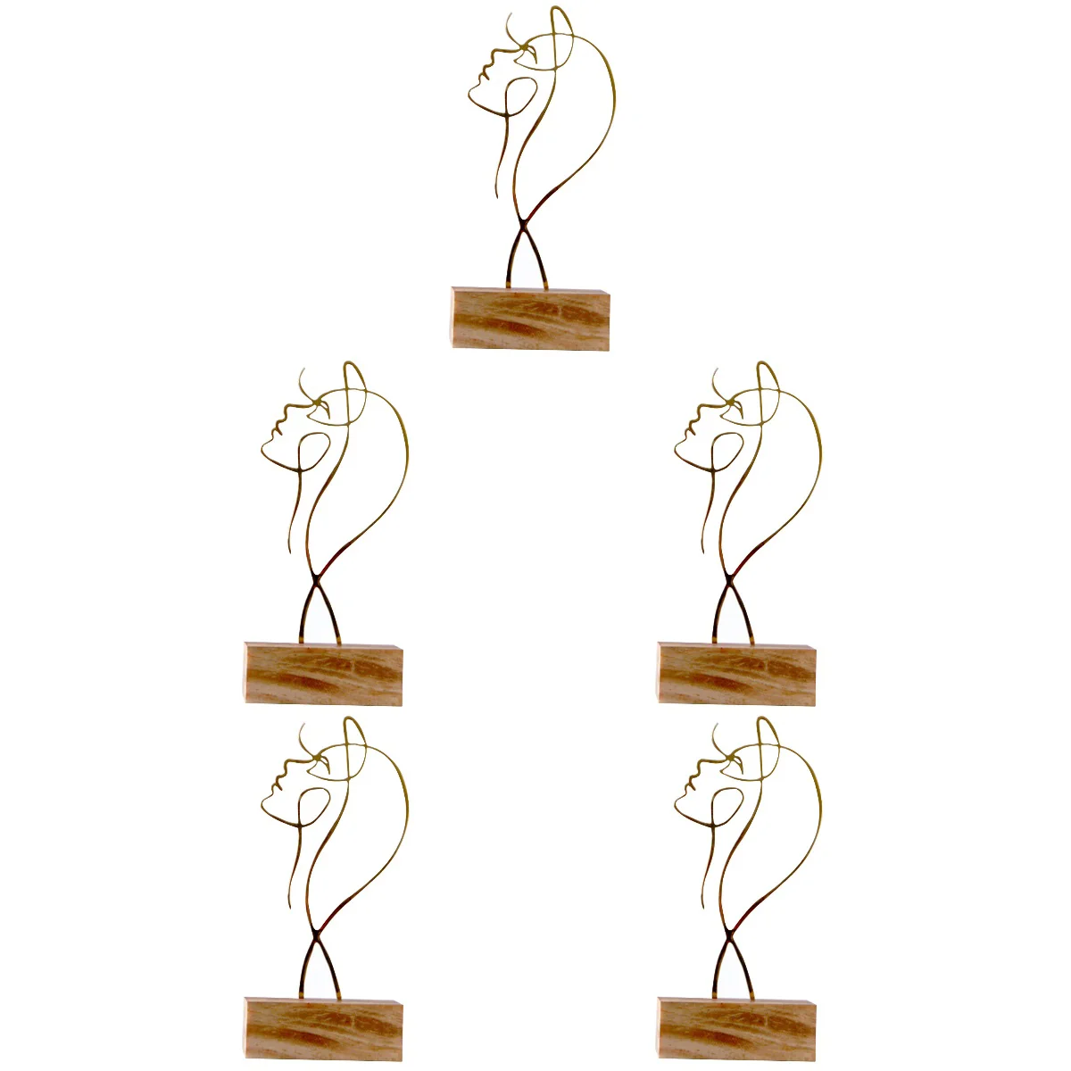 

5pcs Abstract Metal Figure Outline Sculpture Tabletop Craft for Gift Decor