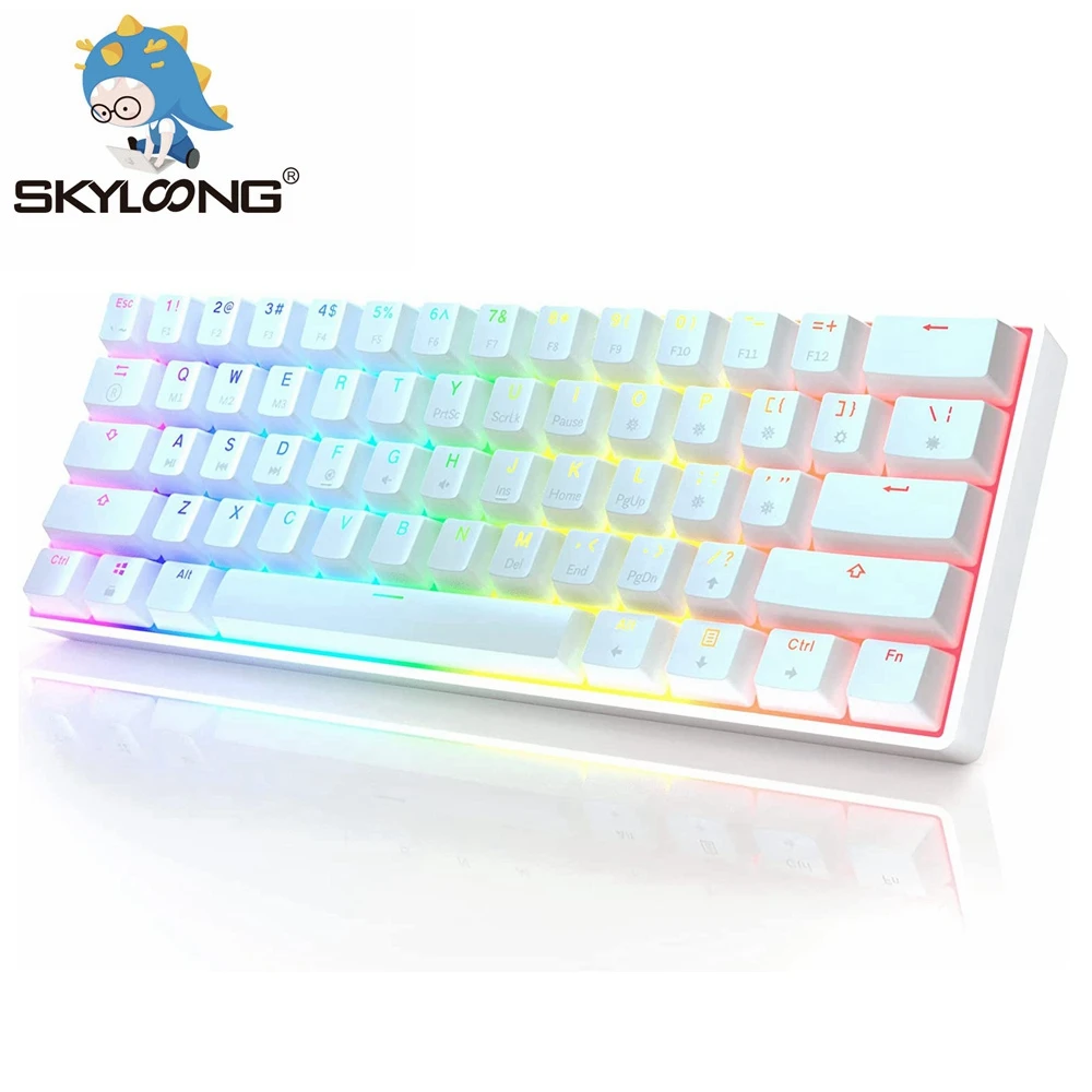 Оптическая механическая клавиатура SKYLOONG GK61, 61 клавиша, SK61, горячая замена, блестящая подсветка RGB, программируемая для Win/Mac/Gaming/PC