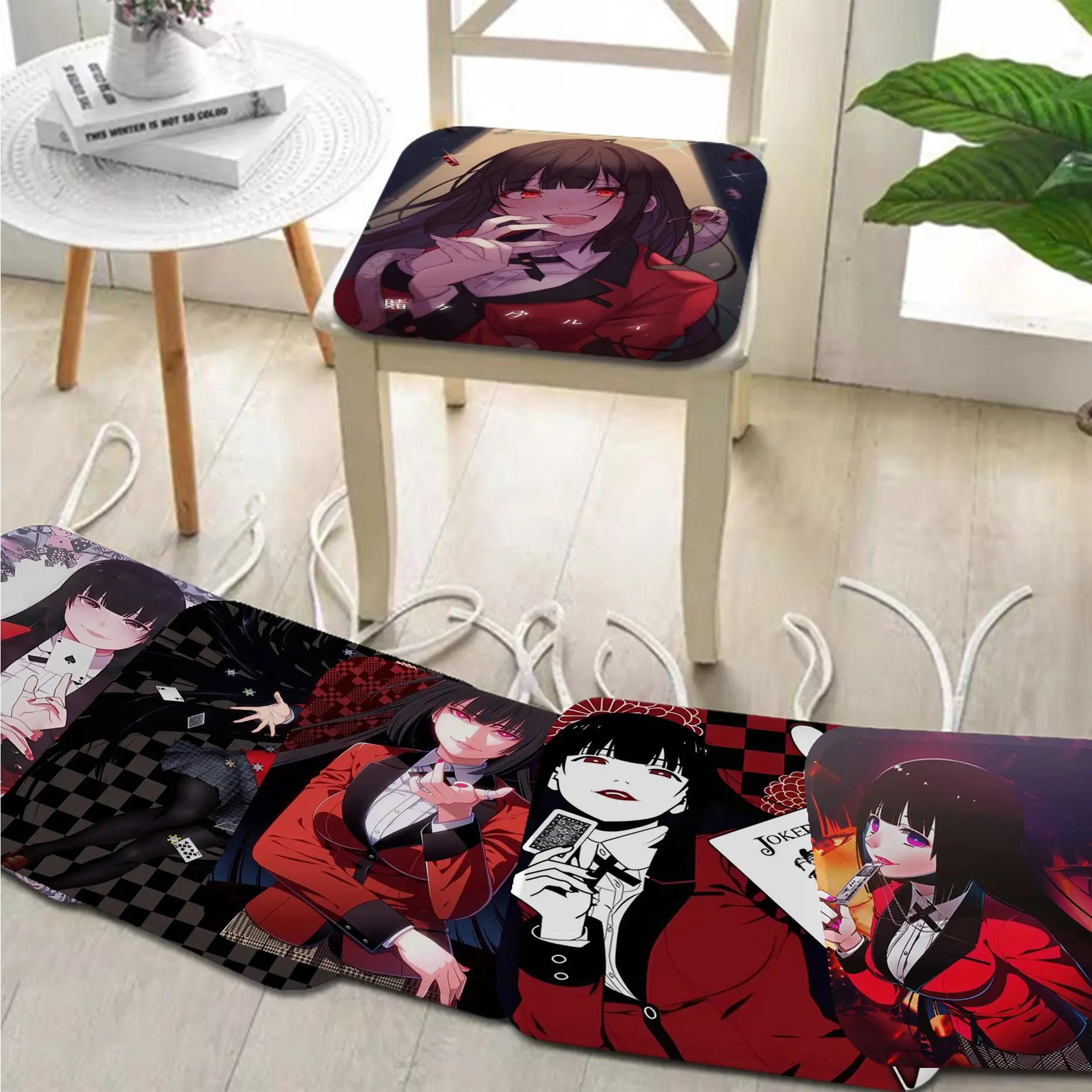 

Kakegurui Anime Four Seasons Meditation Cushion Stool Pad Dining Chair Tatami Seat Cushion Anti-Slip Chair Mat Pad