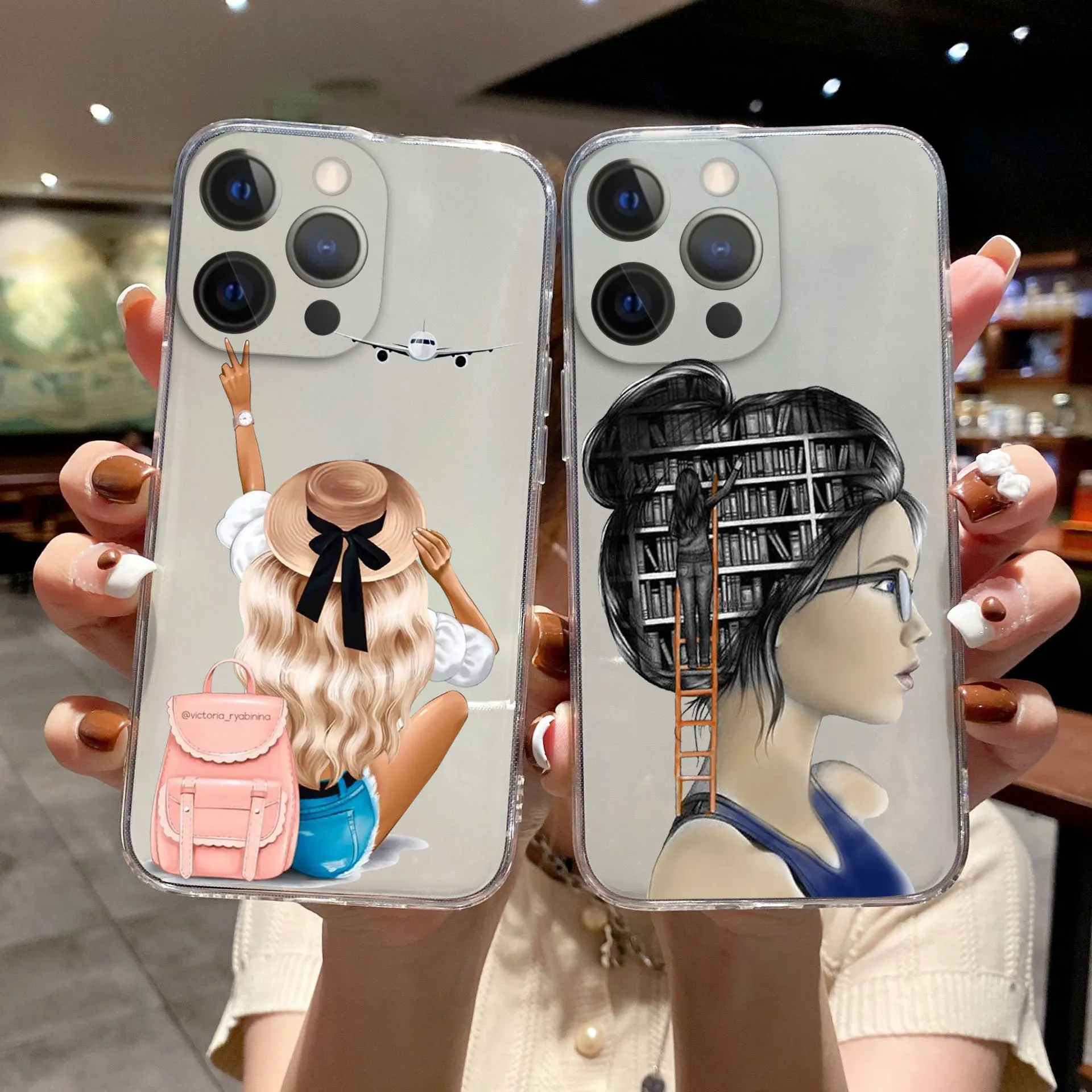 

Fashion girl Phone Case For iPhone11 12 13 Pro Max XR XSMAX 6 8 7 Plus 12 13Mini Super mom transparent Soft silicone Back Cover