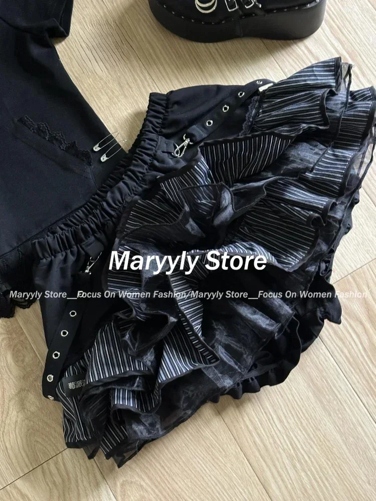 Miss Tough женские черные кружевные футболки и юбки