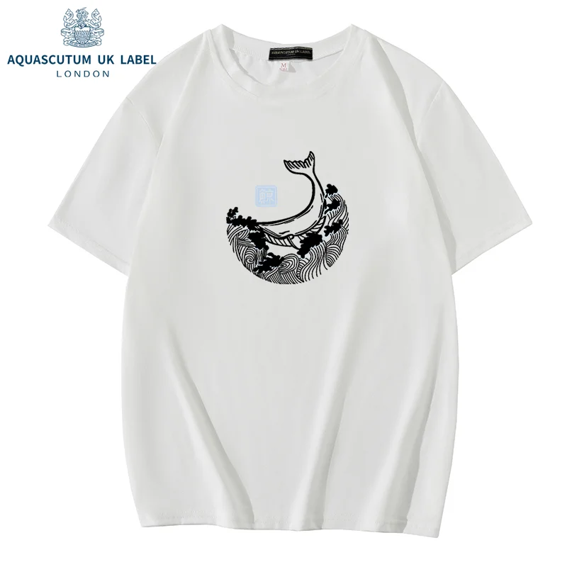 

Aquascutum 2022 Printed short sleeved T-shirt for men and women summer couple