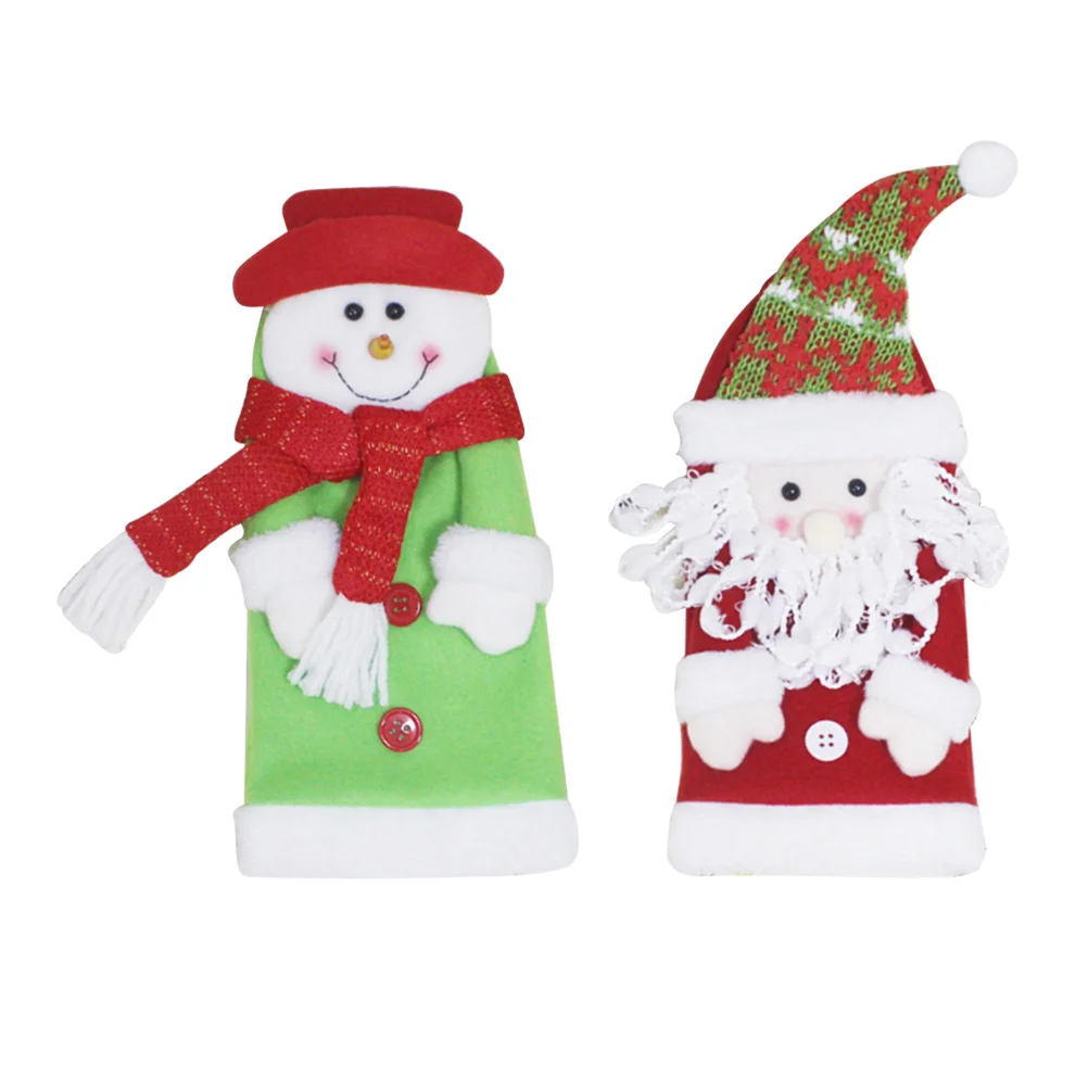 

2pcs Bottle Cover Christmas Bottle Cover Christmas Decoration Snowman Bottle Cover