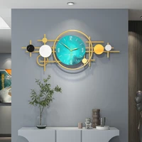 luxury large metal wall hanging watches simple circular mute wall hanging clock modern restaurant wall clock home decoration