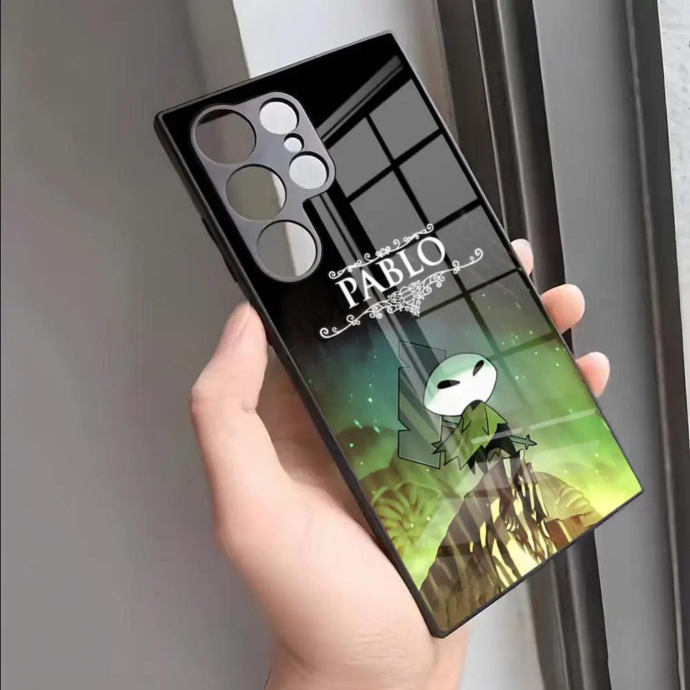 Фото Чехол для телефона Pablo Hollow Kinght для Samsung S24 Ultra, S26, S23 FE, S22, S20, S21 Plus, Galaxy A54, A34, A24, A53, стеклянная крышка №1