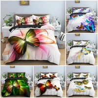 beautiful butterfly pattern duvet cover bedding set 3d colorful prnted quilt covers with pillowcase king queen size home textile